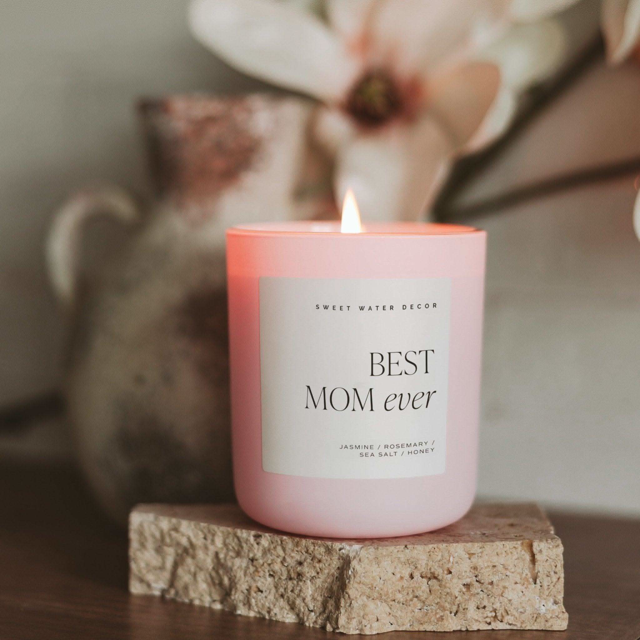 Best Mom Ever Soy Candle - Pink Matte Jar - 15 oz (Wildflowers and Salt) - SwagglyLife Home & Fashion Best Mom Ever Soy Candle - Pink Matte Jar - 15 oz (Wildflowers and Salt) - SwagglyLife Home & Fashion