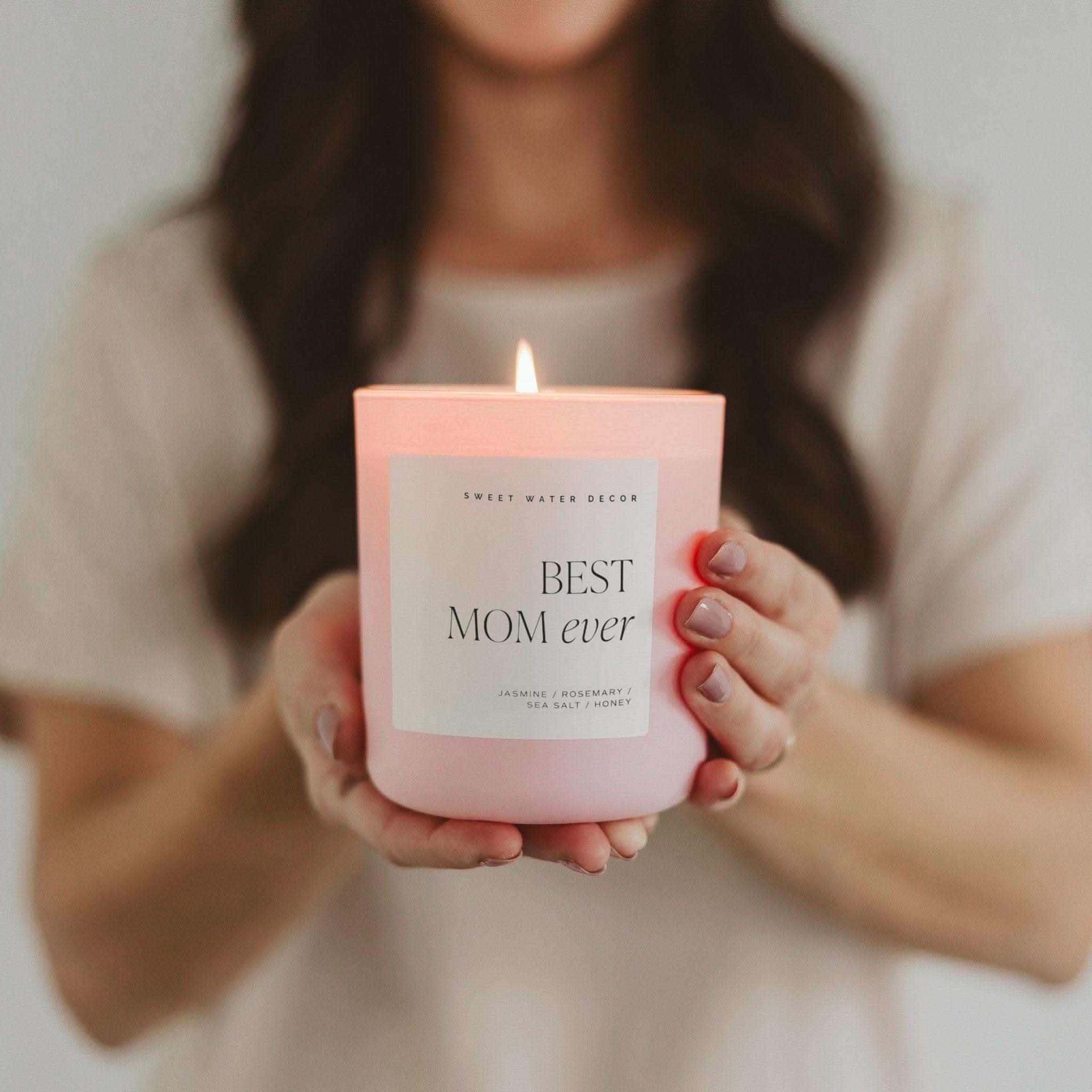 Best Mom Ever Soy Candle - Pink Matte Jar - 15 oz (Wildflowers and Salt) - SwagglyLife Home & Fashion Best Mom Ever Soy Candle - Pink Matte Jar - 15 oz (Wildflowers and Salt) - SwagglyLife Home & Fashion