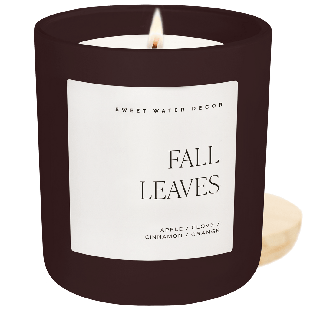 Fall Leaves Soy Candle - Brown Matte Jar - 15 oz in - Candles photo