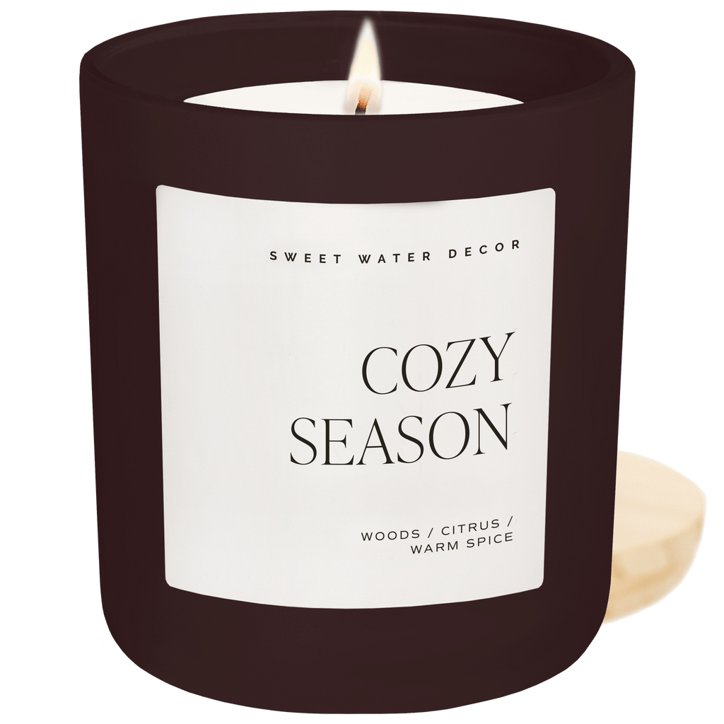 Cozy Season Soy Candle - Brown Matte Jar - 15 oz in - Candles photo