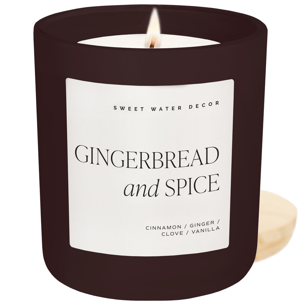 Gingerbread and Spice Soy Candle - Brown Matte Jar - 15 oz in - Candles photo