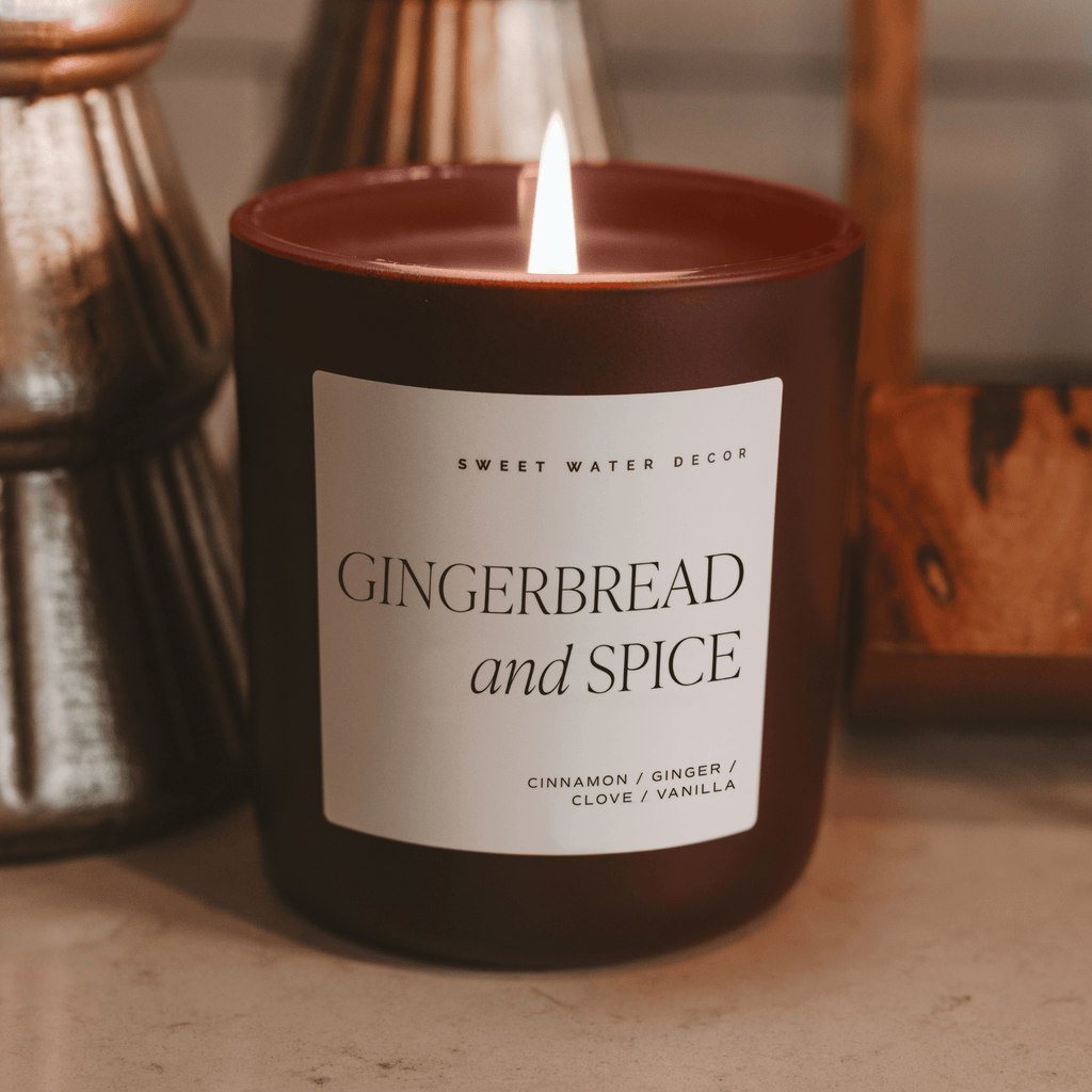 Gingerbread and Spice Soy Candle - Brown Matte Jar - 15 oz in - Candles photo