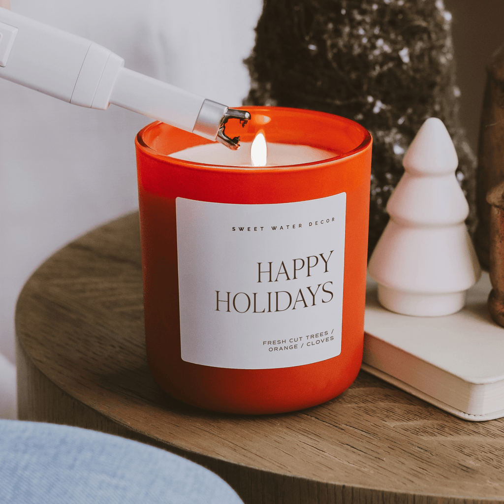 Happy Holidays Soy Candle - Red Matte Jar - 15 oz (Christmas) in - Candles photo