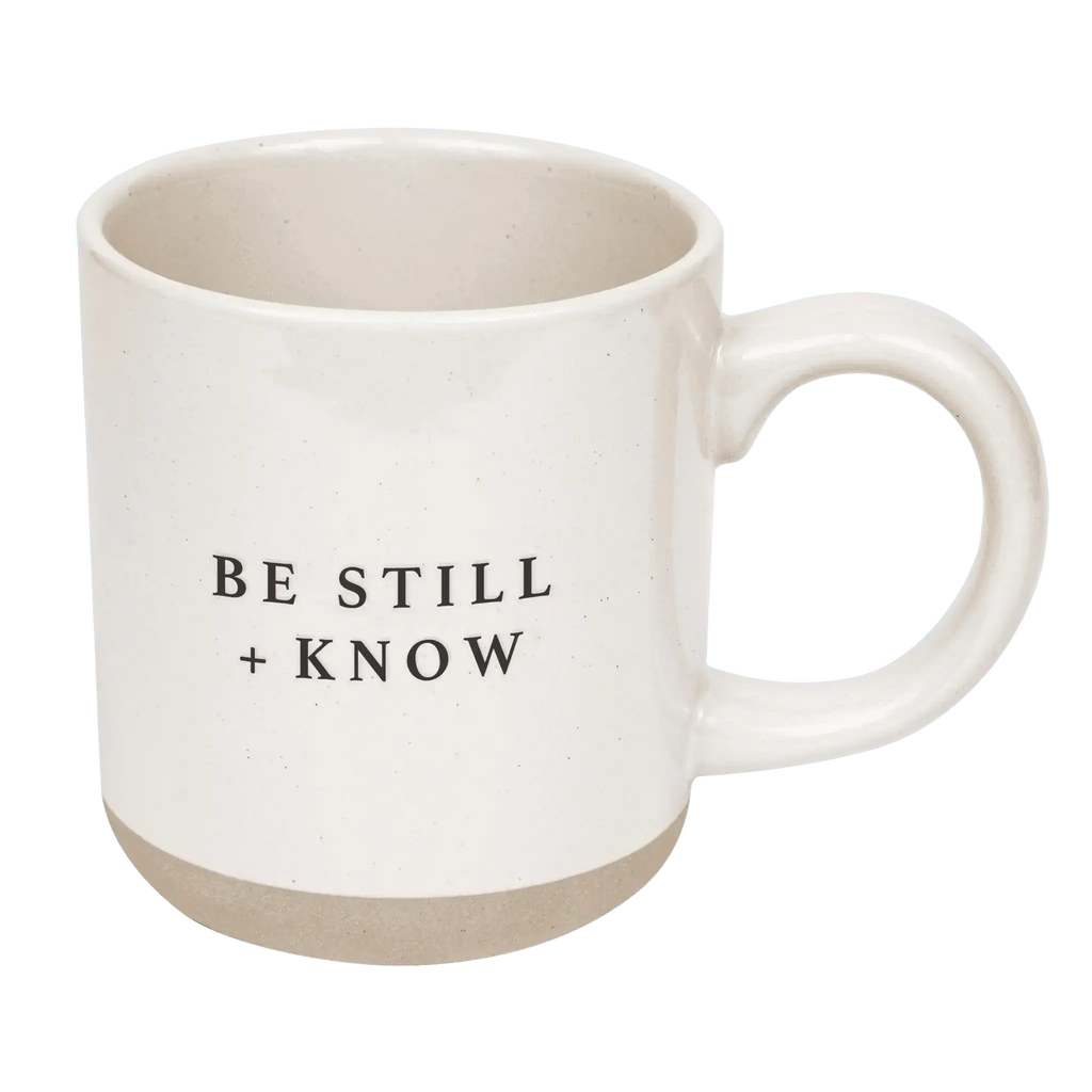 Be Still and Know 14oz. Stoneware Coffee Mug in - Coffee Mugs photo