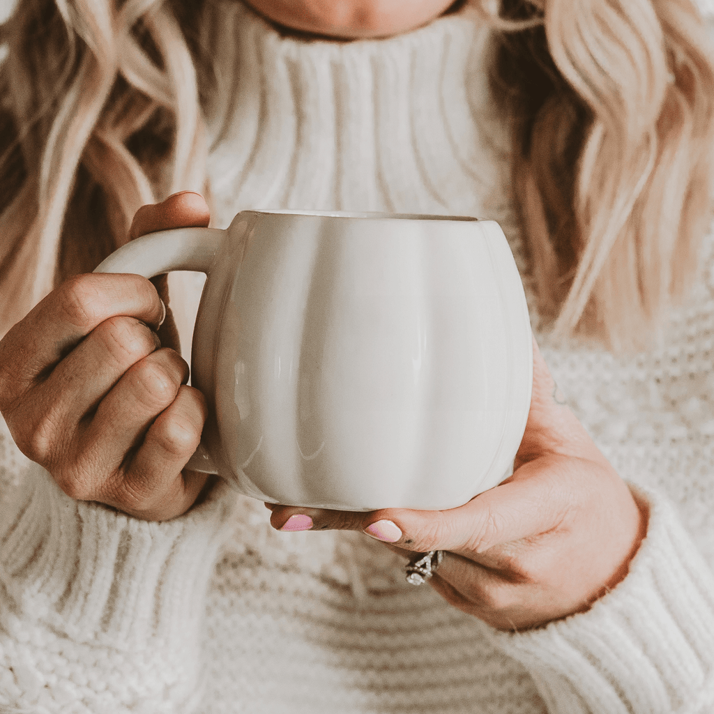 Cream Pumpkin 19oz. Figural Coffee Mug in - Coffee Mugs photo
