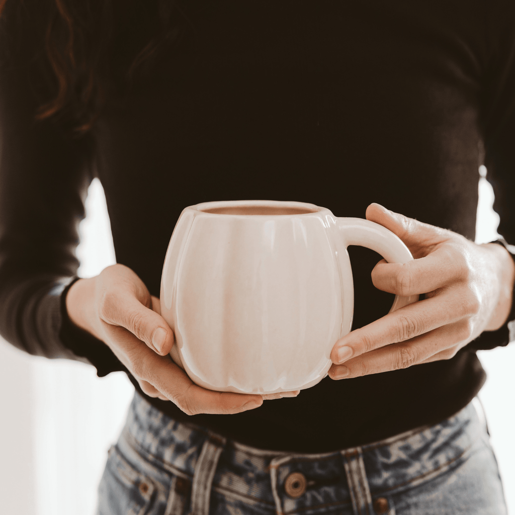 Cream Pumpkin 19oz. Figural Coffee Mug in - Coffee Mugs photo
