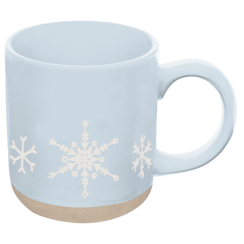 Snowflakes 14oz. Blue Stoneware Coffee Mug - SwagglyLife Home & Fashion