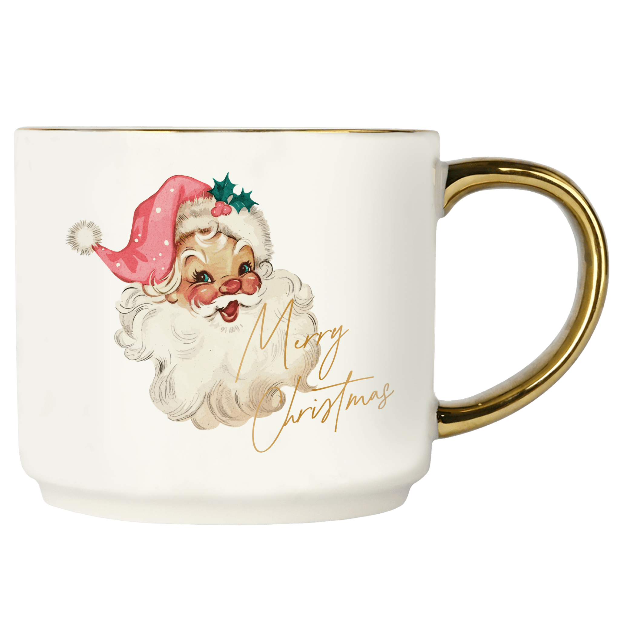 Vintage Santa 14oz. Gold Handle Coffee Mug - SwagglyLife Home & Fashion Vintage Santa 14oz. Gold Handle Coffee Mug - SwagglyLife Home & Fashion
