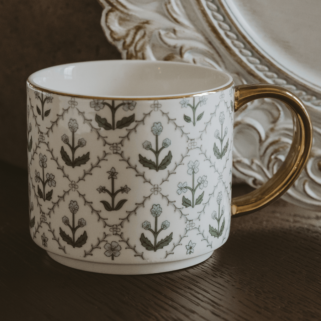 Floral Quilt 14oz. Coffee Mug in - Coffee Mugs photo
