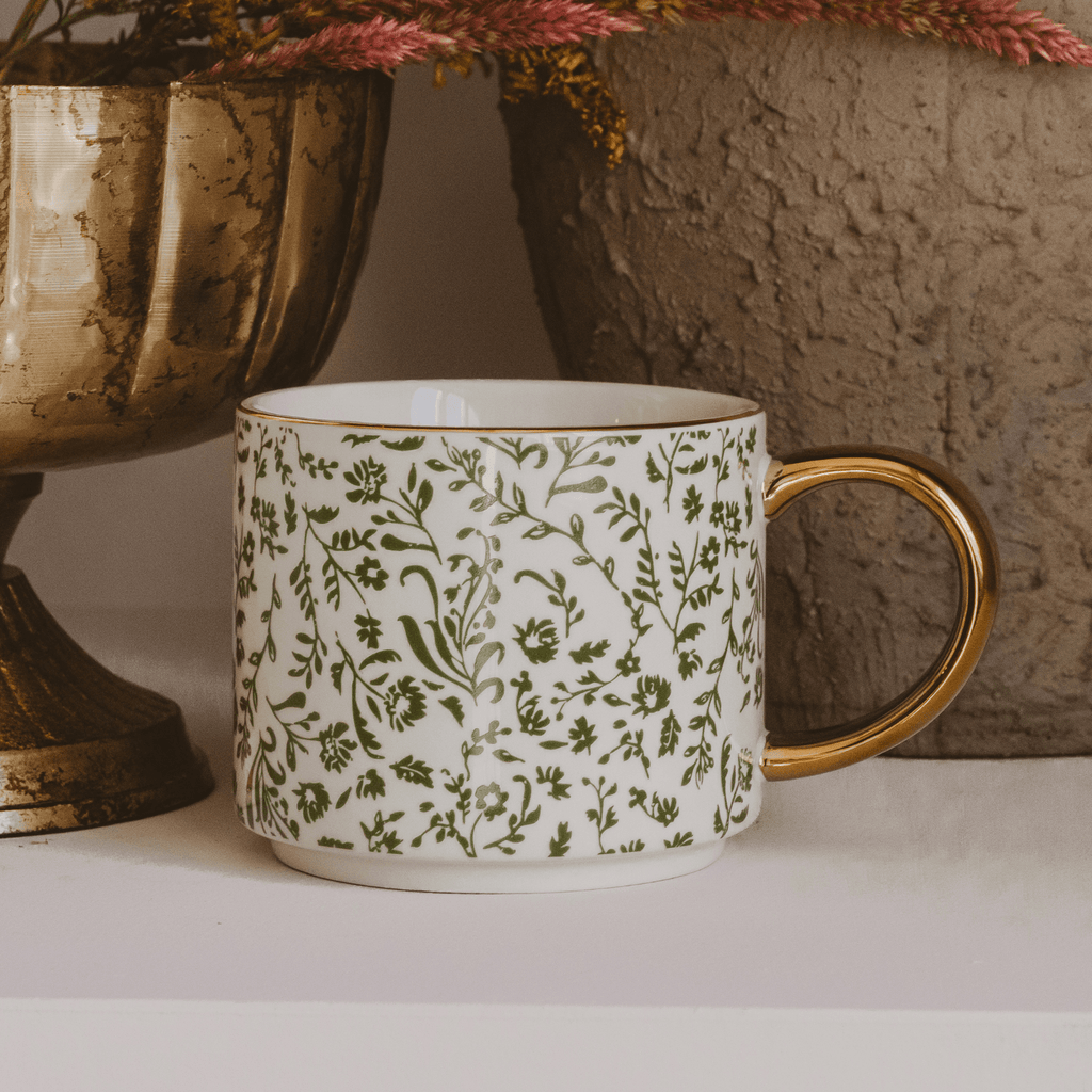 Green Ditsy Floral 14oz. Coffee Mug in - Coffee Mugs photo