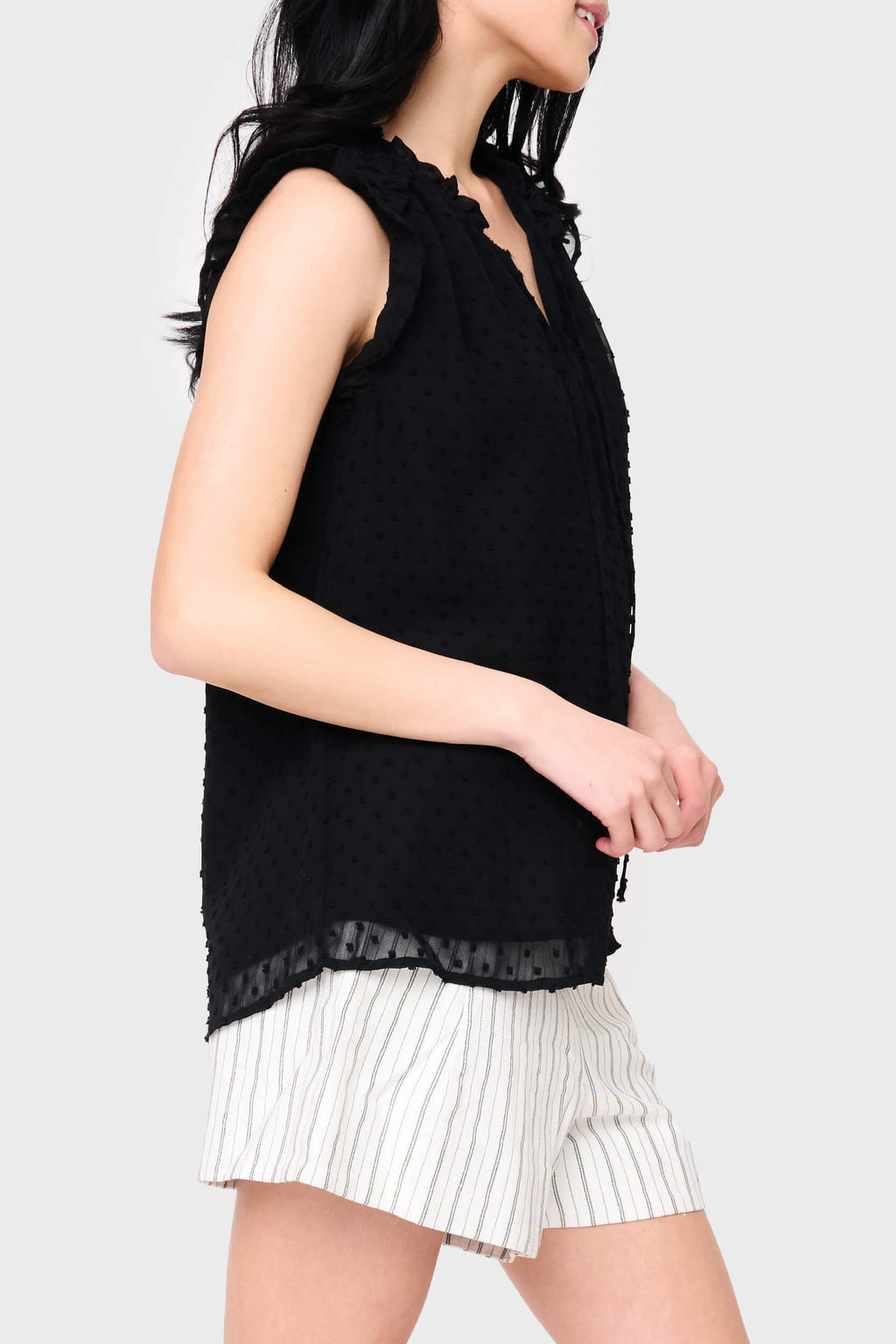 Ruffle Trimmed V-Neck Blouse in - 15, WOVEN TOPS, 152, SALE photo