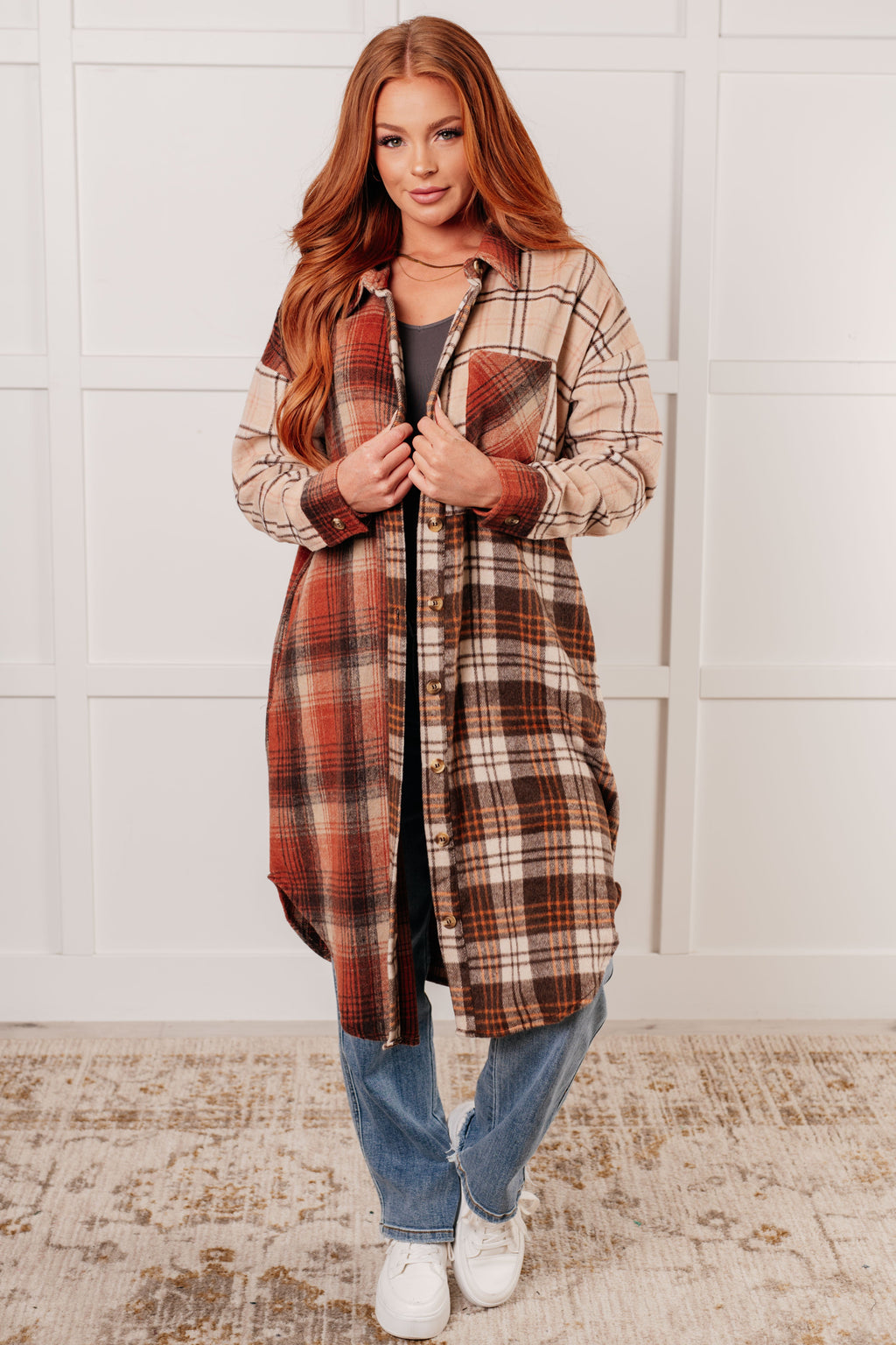 Cabin Fever Flannel Plaid Oversized Shacket - SwagglyLife Home & Fashion