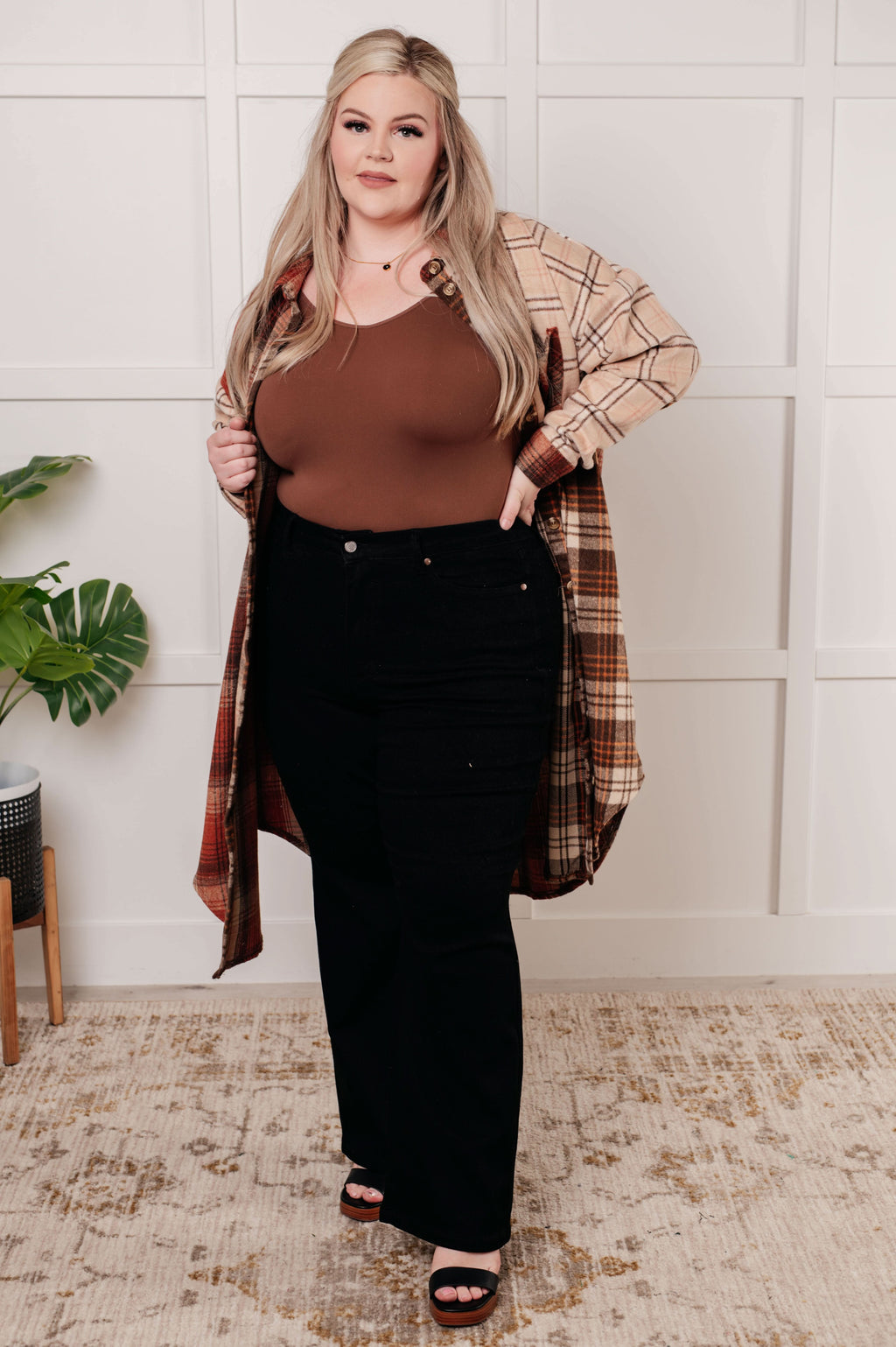 Cabin Fever Flannel Plaid Oversized Shacket in - Layers photo