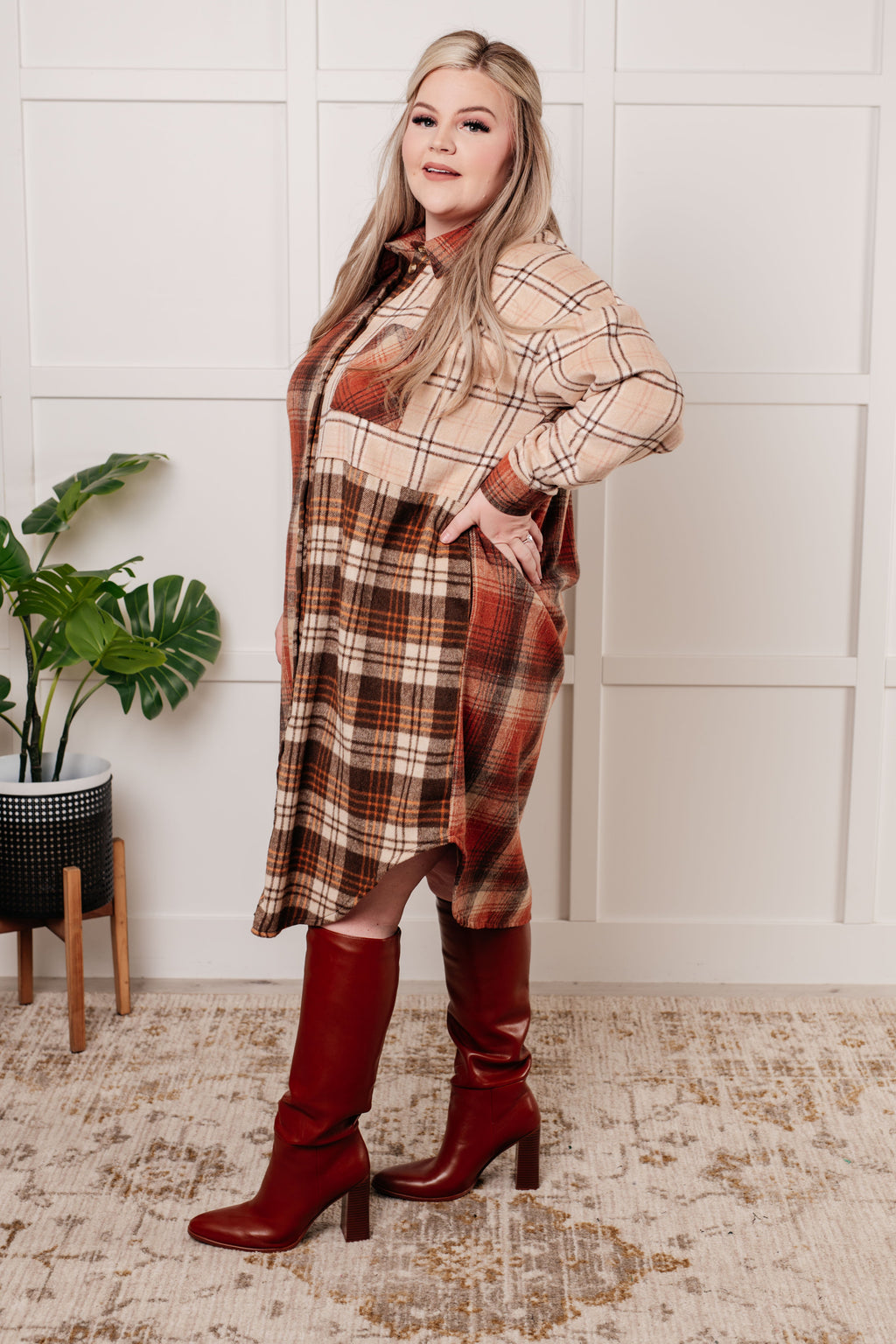 Cabin Fever Flannel Plaid Oversized Shacket - SwagglyLife Home & Fashion