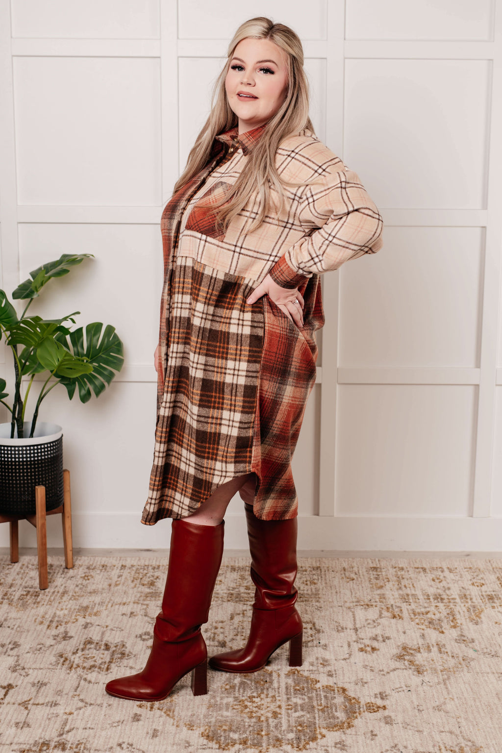 Cabin Fever Flannel Plaid Oversized Shacket in - Layers photo