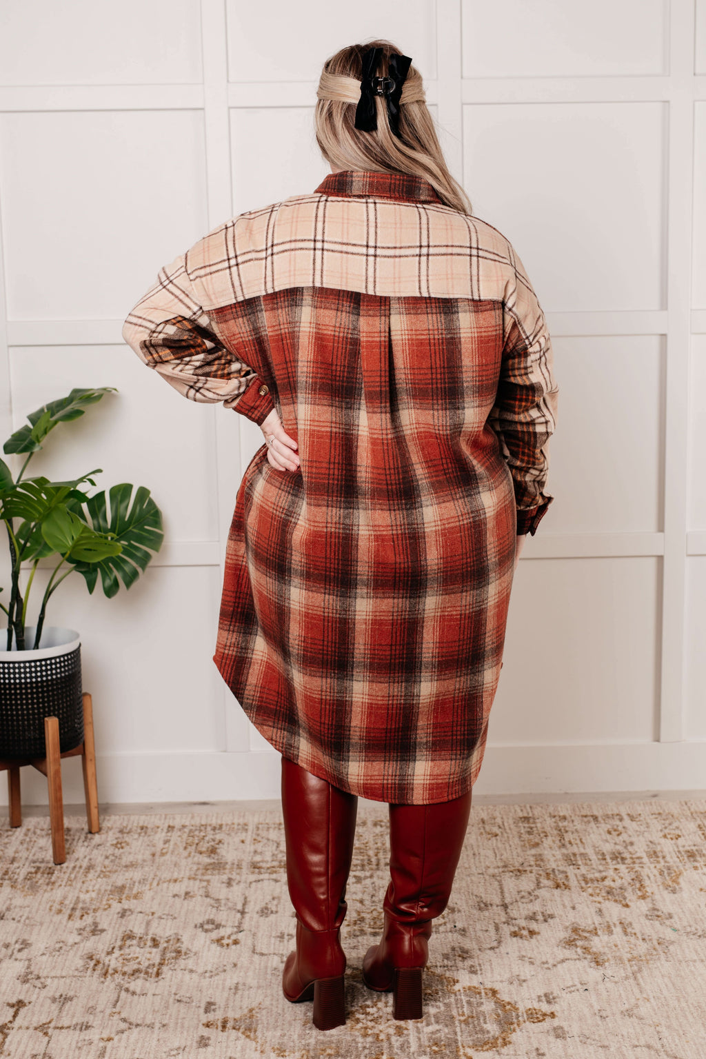 Cabin Fever Flannel Plaid Oversized Shacket in - Layers photo