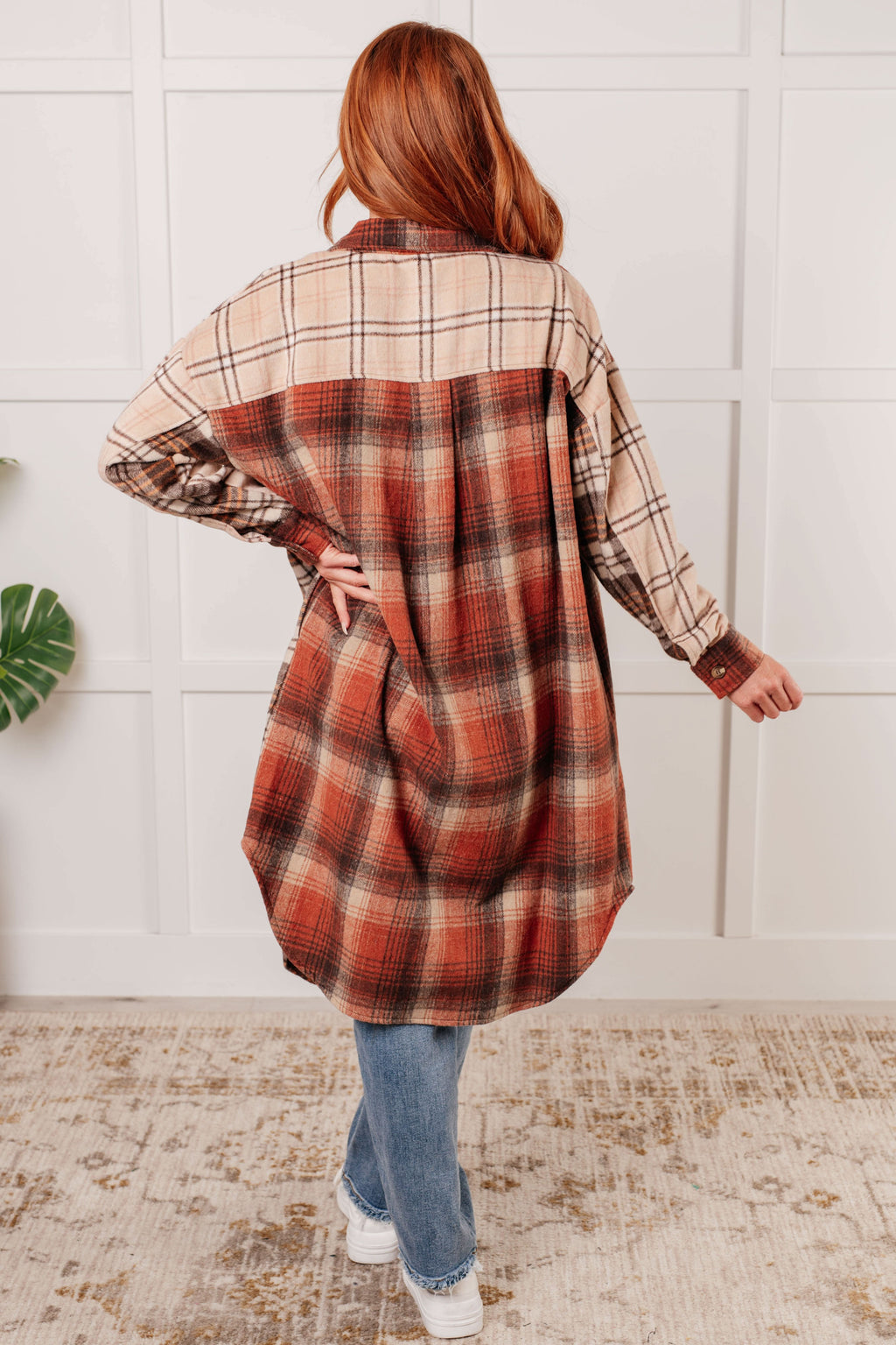 Cabin Fever Flannel Plaid Oversized Shacket in - Layers photo