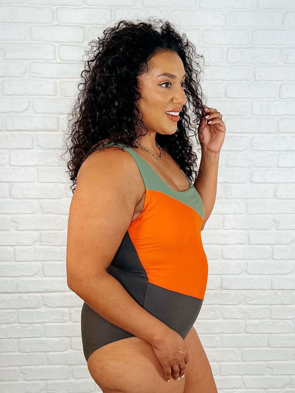 Cape Town Asymmetrical Stripe Swimsuit in - Swimwear photo