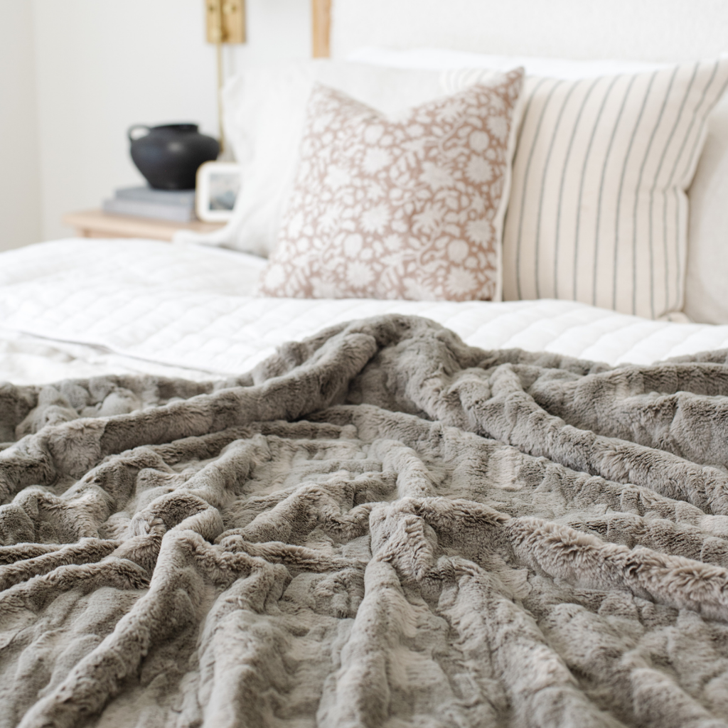 PATTERNED FAUX FUR XL THROW BLANKETS in - photo