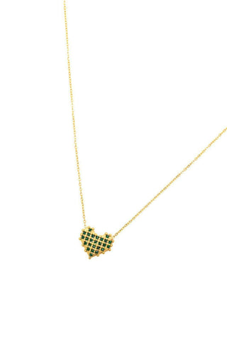 Checkered Heart Necklace - SwagglyLife Home & Fashion Checkered Heart Necklace - SwagglyLife Home & Fashion
