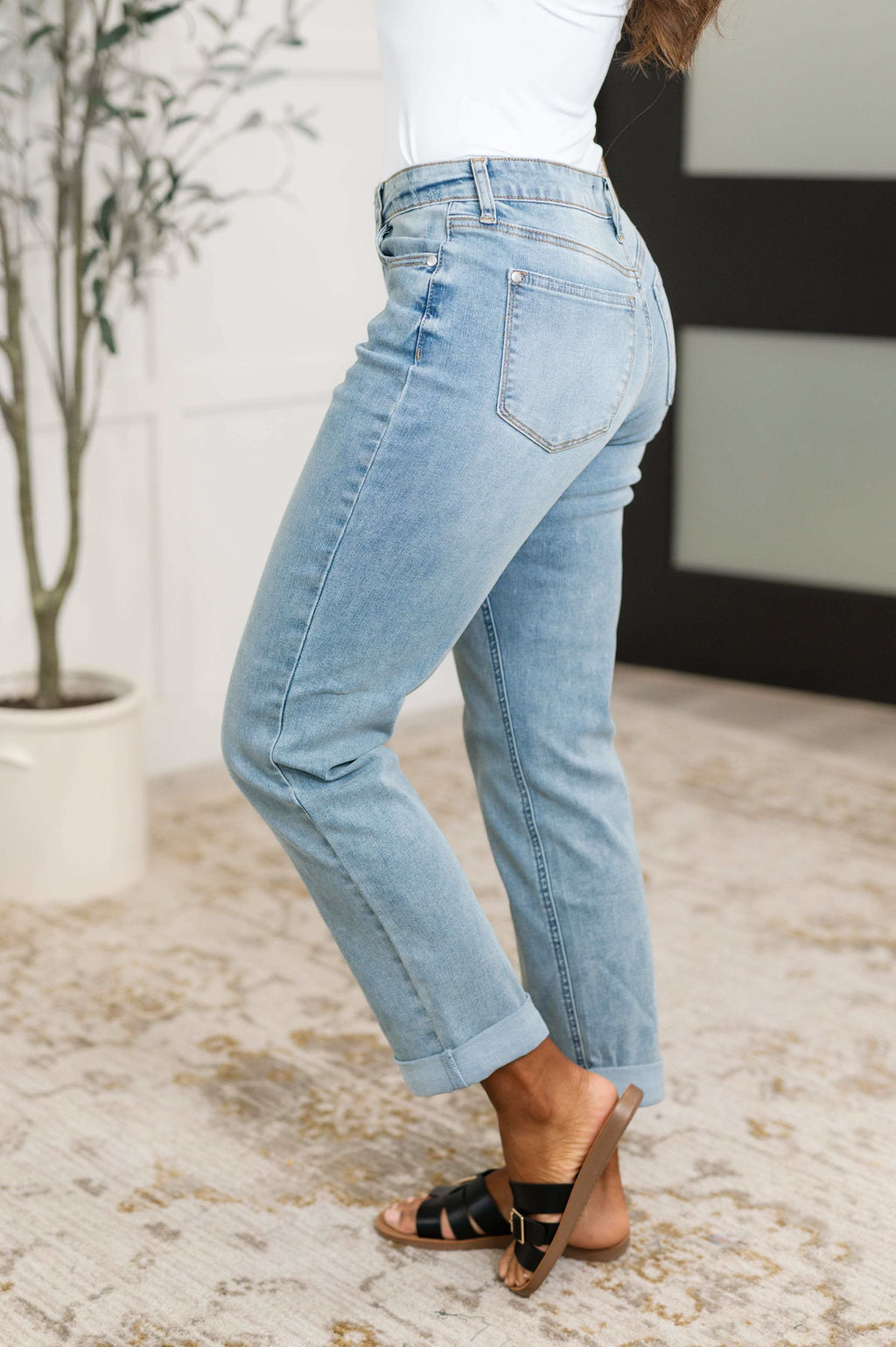 Cheyenne V-Front Cool Denim Boyfriend Jeans in - Womens photo