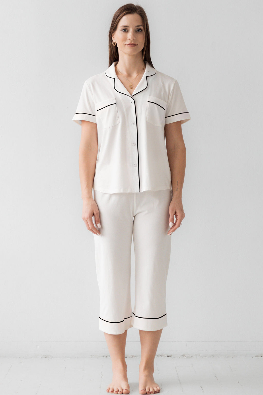 Classic Luxury Capri Pajamas in Brushed Pima Cotton in - PAJAMAS photo