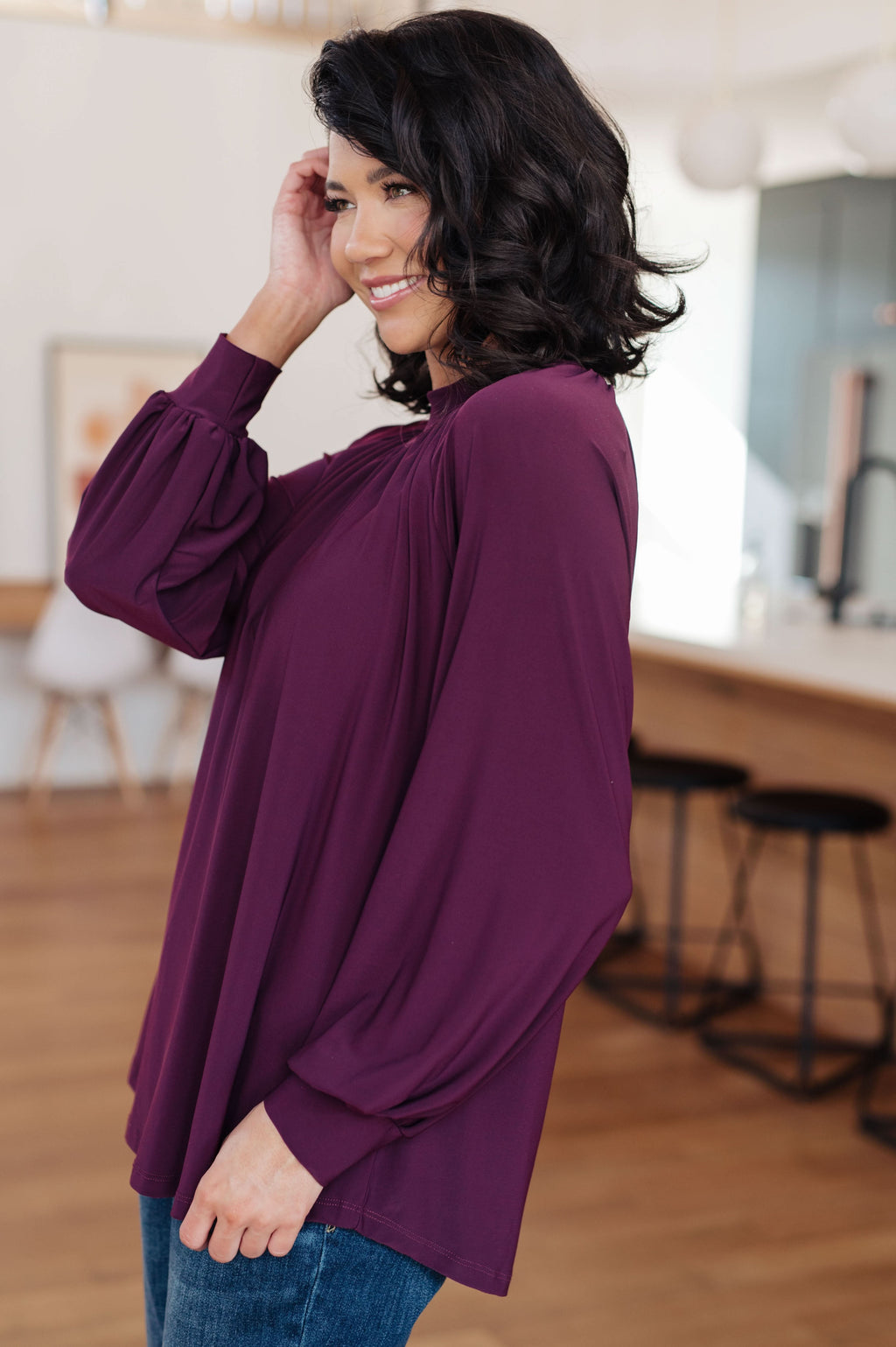 Closing Time Mock Neck Blouse in - Tops photo
