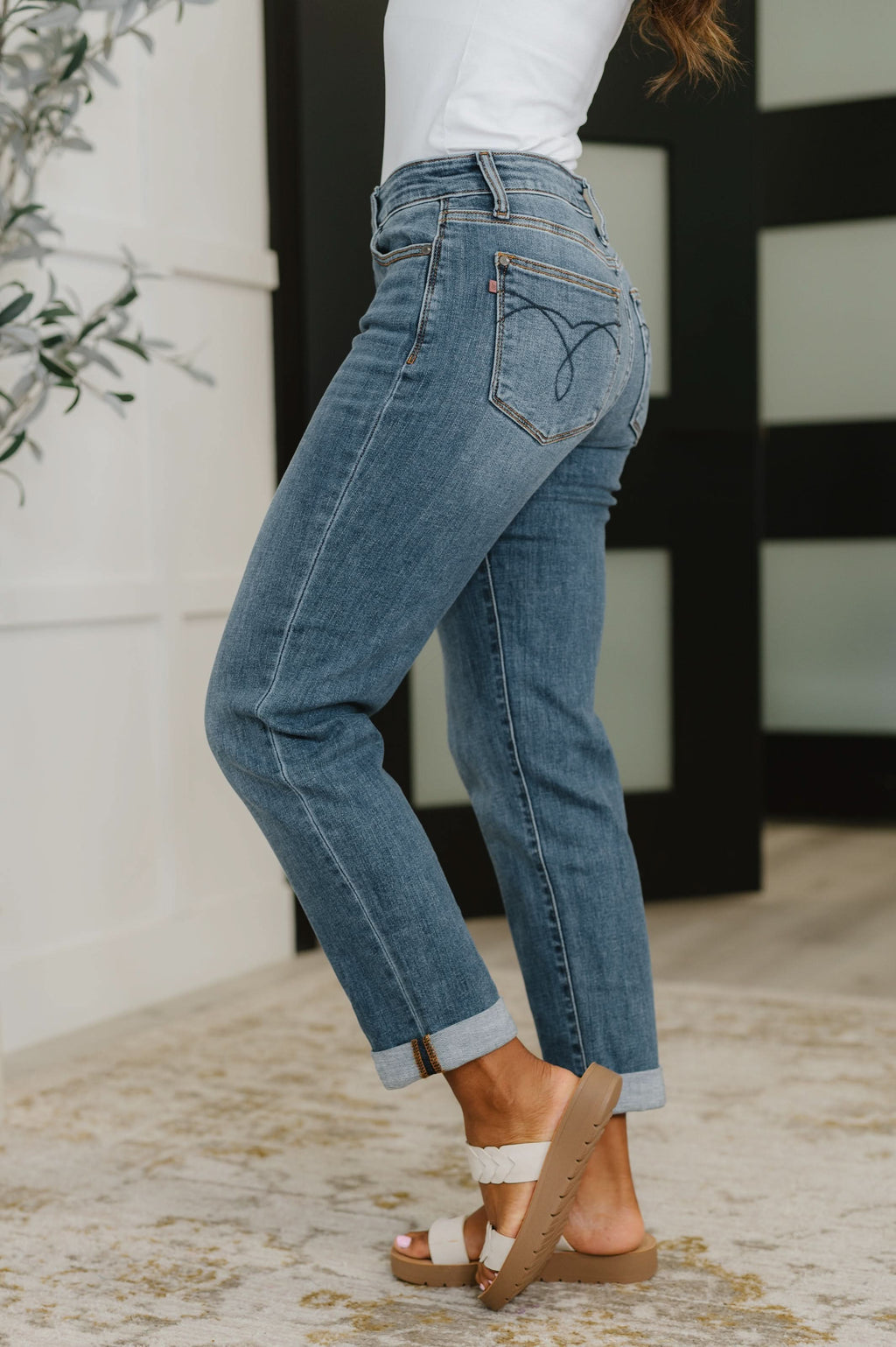 Colette Mid Rise Boyfriend Classic Cuffed in - Womens photo