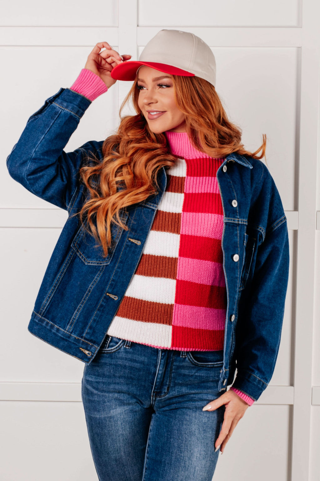 Have We Met Oversized Denim Jacket in - Denim photo
