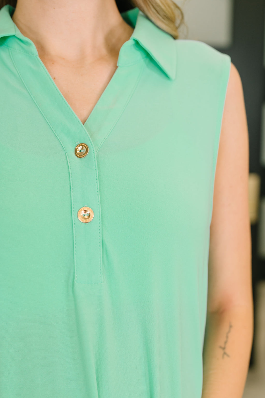 Coral Sands Collared Tank Dress in Aqua Mint in - Womens photo