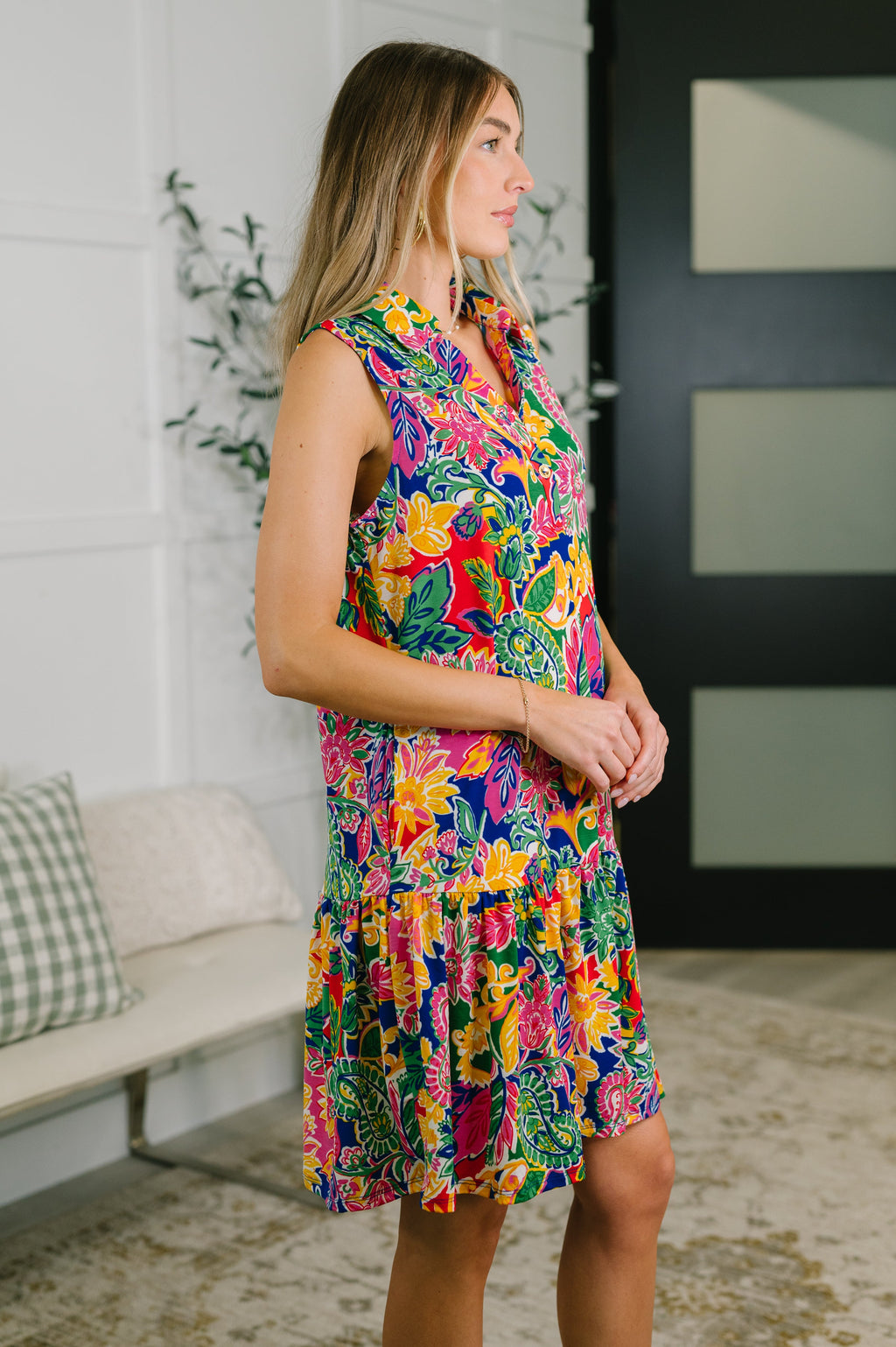 Coral Sands Collared Tank Dress in Floral Paisley in - Womens photo