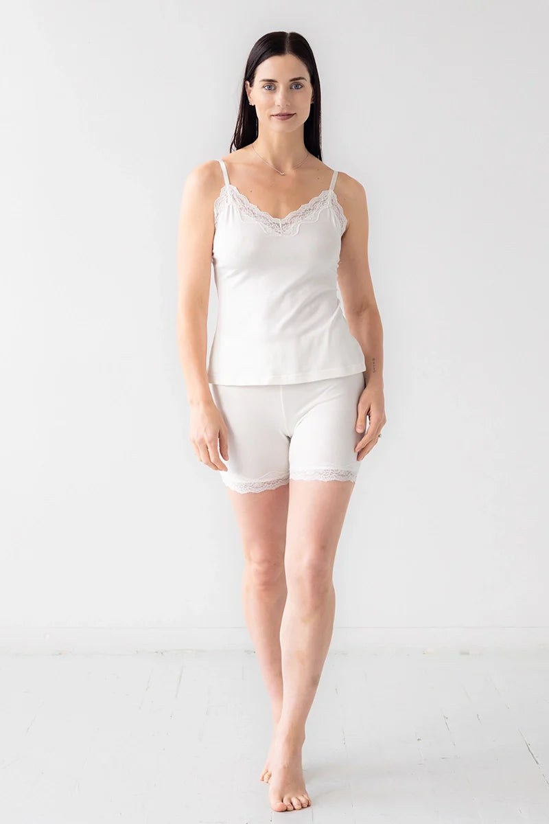 Cotton Camisole with lace trim in - CAMISOLE photo