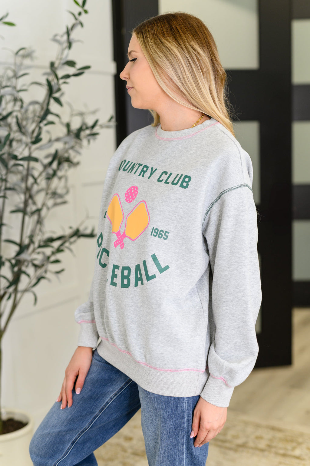 Country Club Pickle Ball Graphic Sweatshirt in - Womens photo