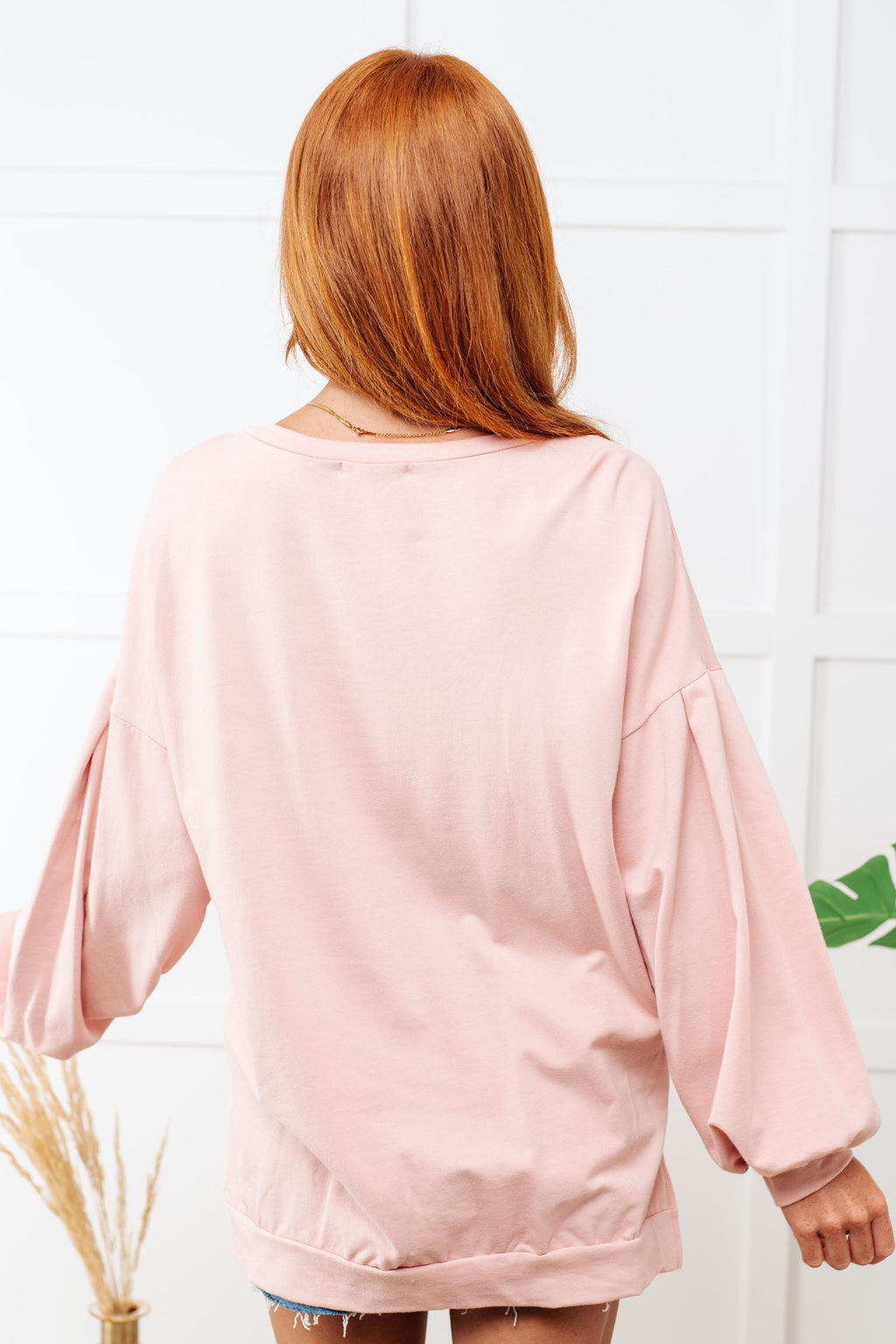 Cow Girl Graphic Pullover in Dusty Pink in - Tops photo