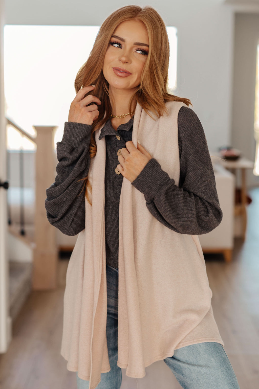Surely a Win Sleeveless Cardigan in - Layers photo