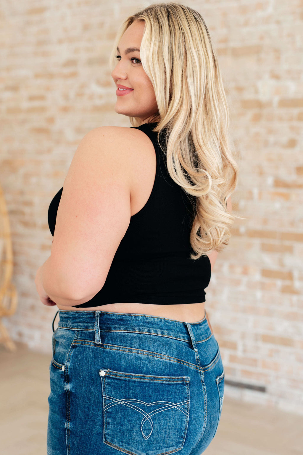 Cream of the Crop Rib Knit Tank Top in Black in - Tops photo