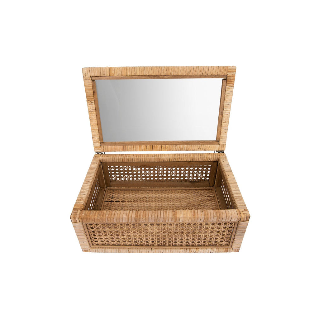 Woven Rattan Wood Display Boxes with Glass Lid | 2 Sizes in - Baskets & Storage photo