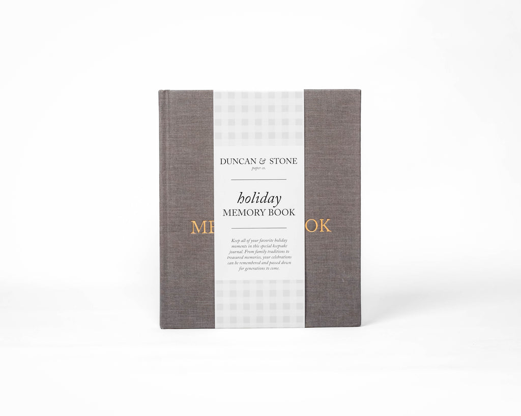 Holiday Memory Book & Family Keepsake in Taupe - Journal photo
