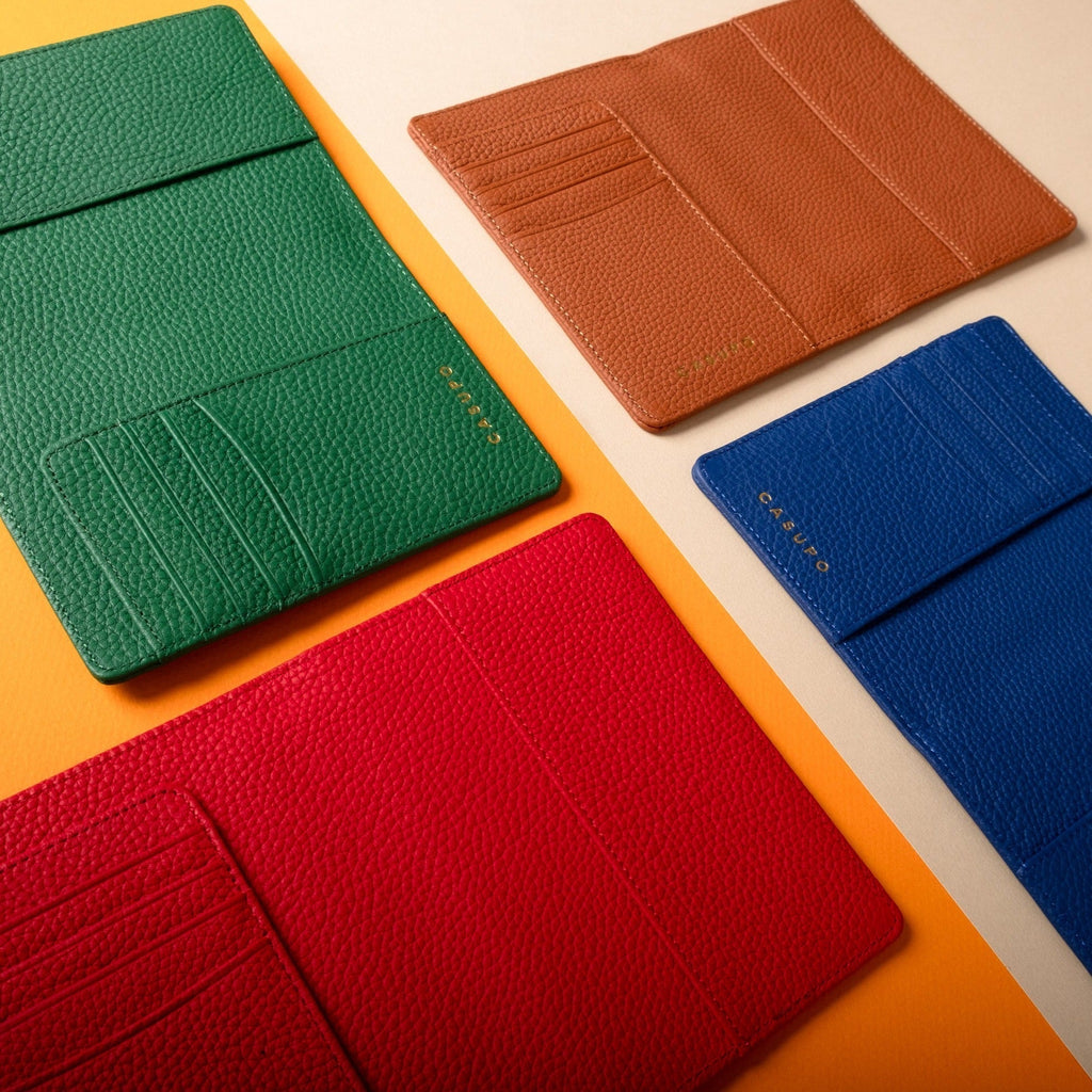 Leather Passport Wallet with RFID Shield- Cobalt in - Small Leather Goods photo