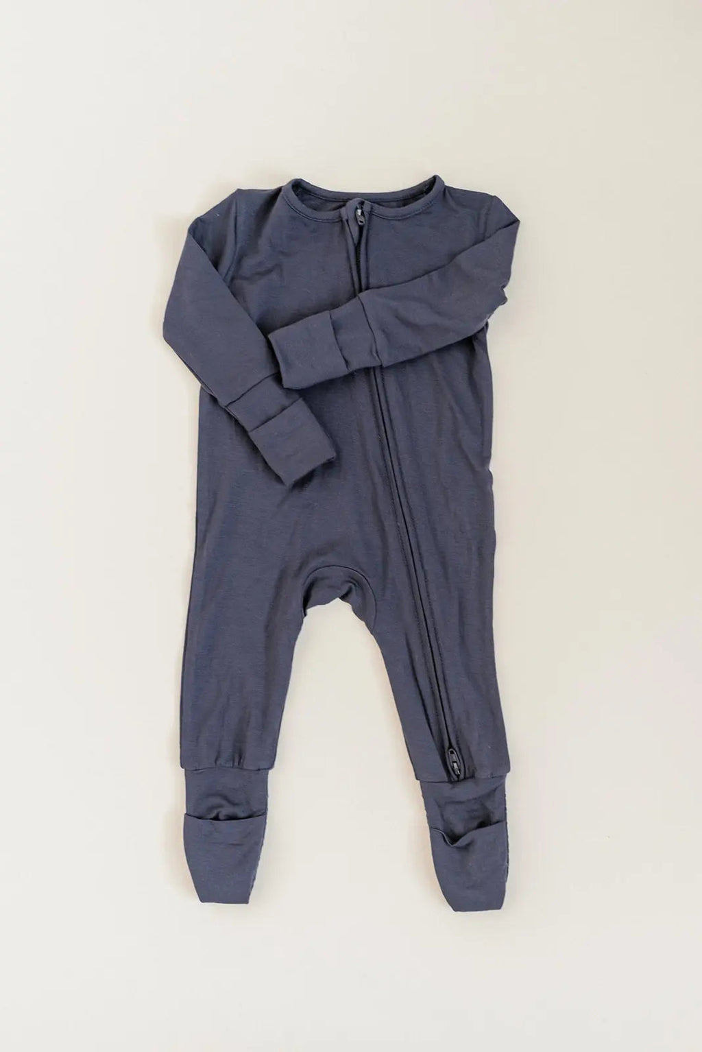 Bamboo Baby Clothes - Convertible Jumpsuit 0-3 Months - Navy Blue in - photo