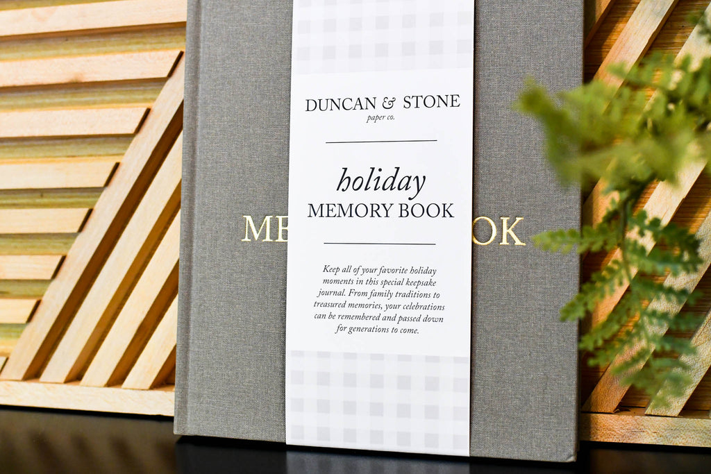 Duncan & Stone Holiday Memory Book & Family Keepsake in Taupe - Journal photo