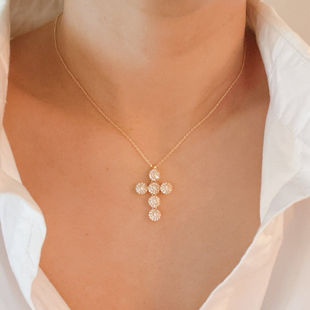 Dainty Sparkle Cross Necklace in - Jewelry photo