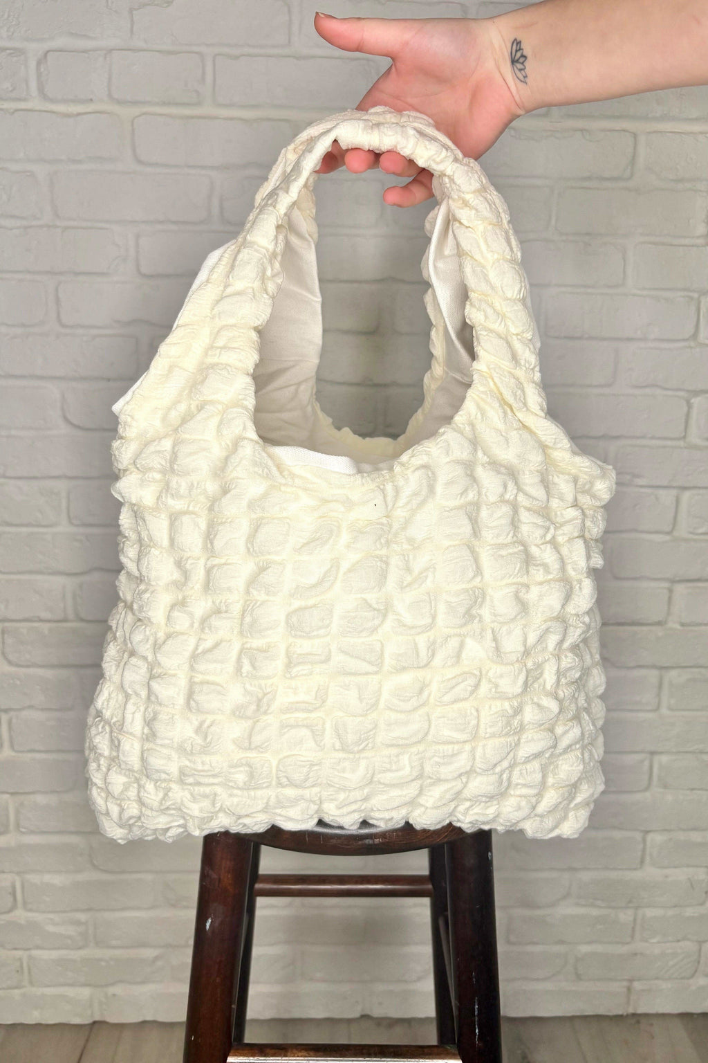 Day Out Cloud Tote Bag In Cream in OS - Womens photo