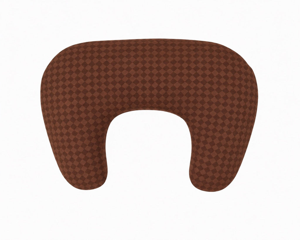 Brown Diamond Ruffle Nursing Pillow Cover - New Cover No Ruffle