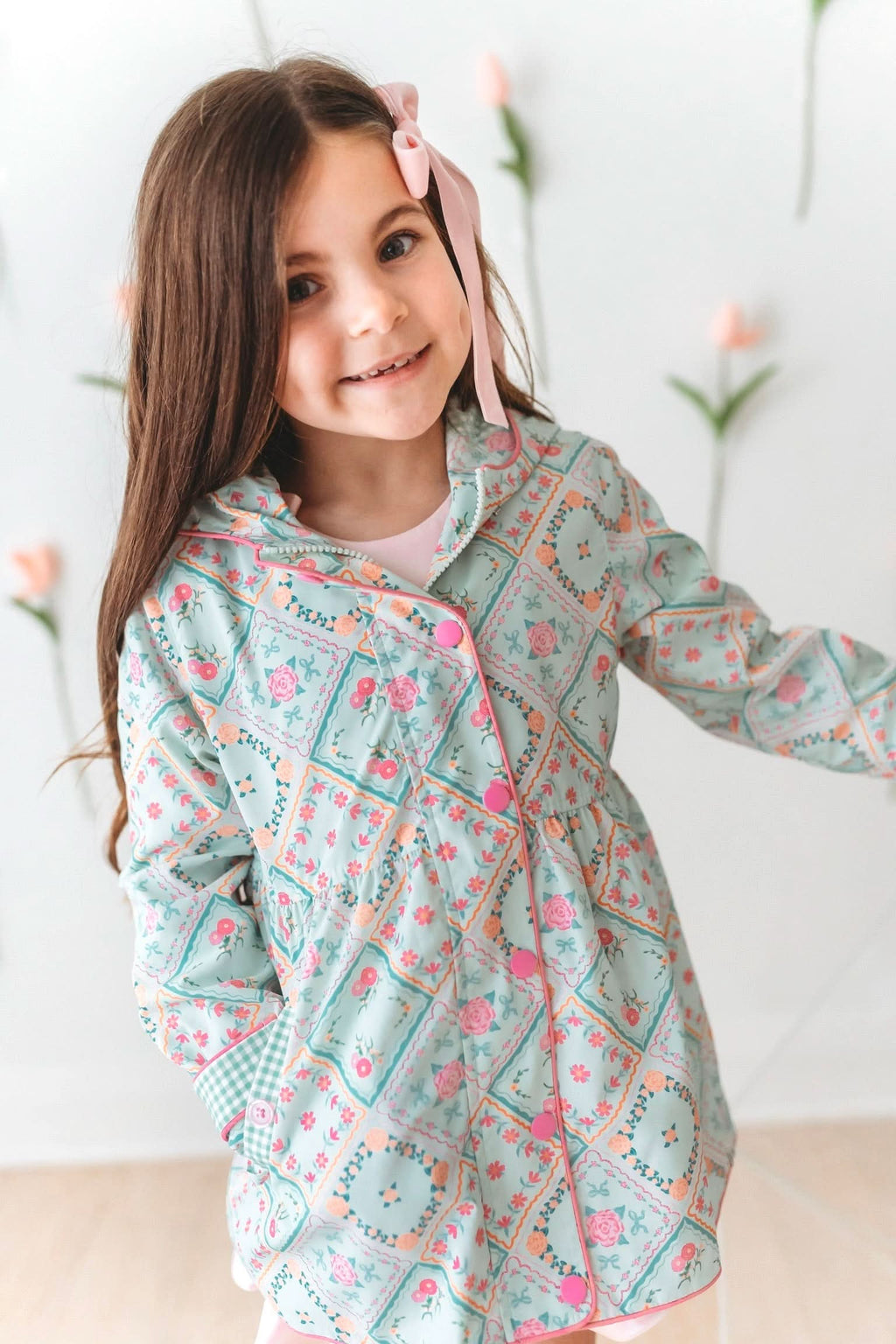 *PREORDER* Petal Patchwork Raincoat in - Coats & Jackets photo
