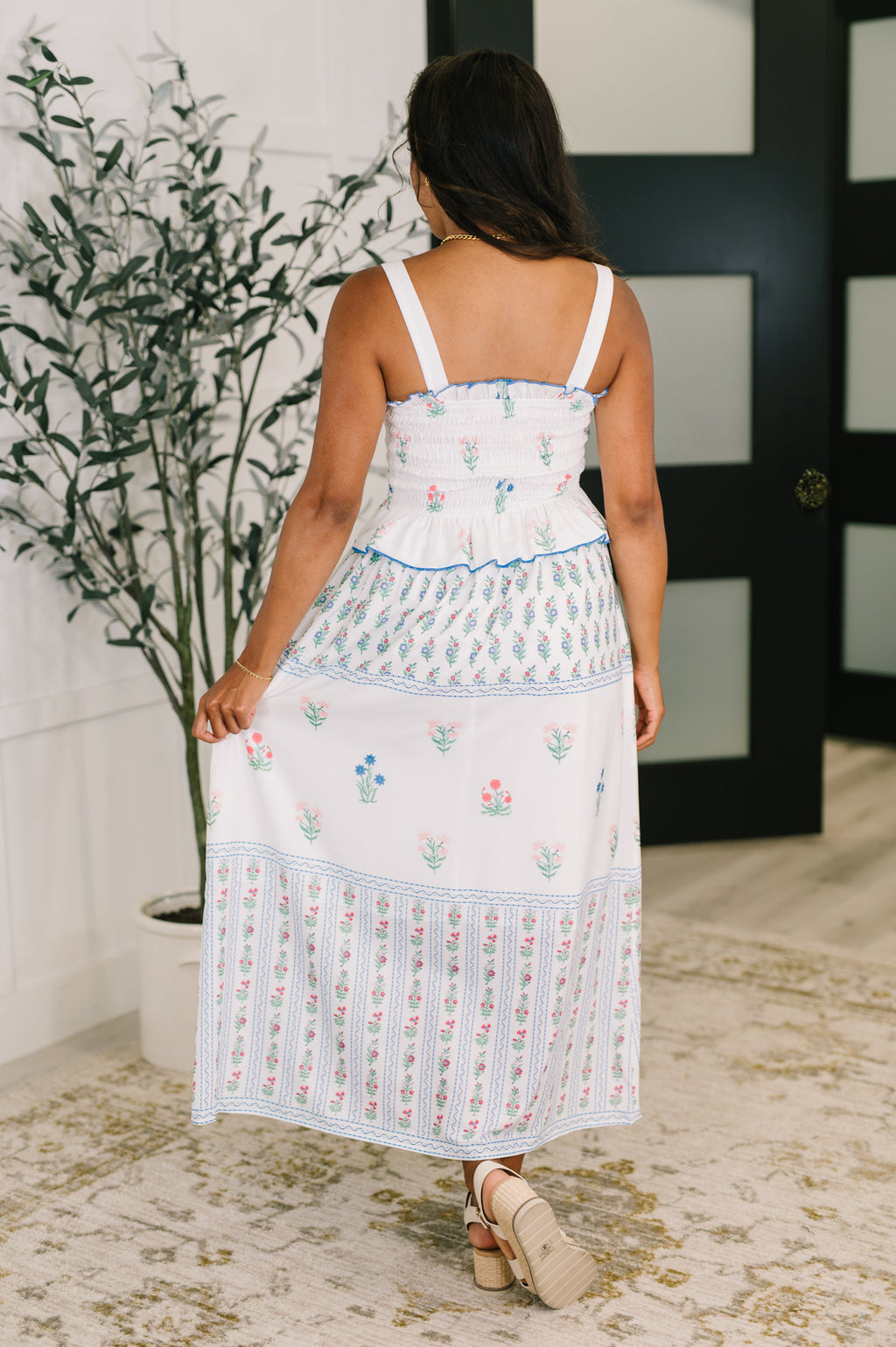 Eager Anticipation Mixed Print Midi Dress in - Womens photo