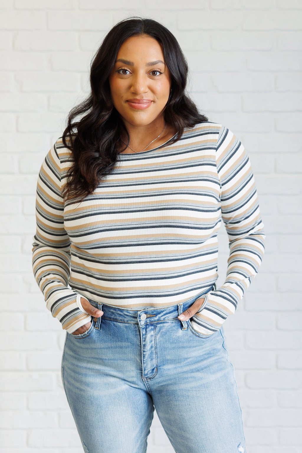 East Coast Breeze Striped Top in - Tops photo