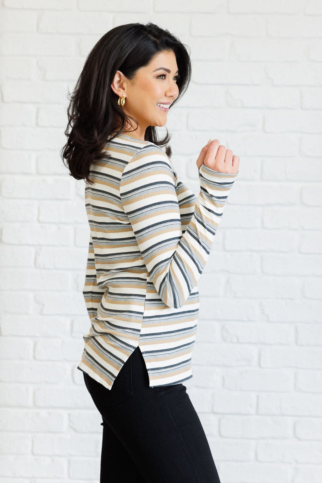 East Coast Breeze Striped Top in - Tops photo