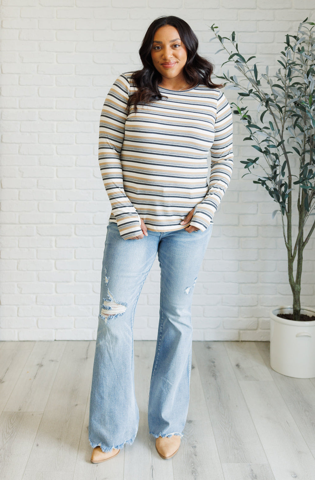 East Coast Breeze Striped Top in - Tops photo