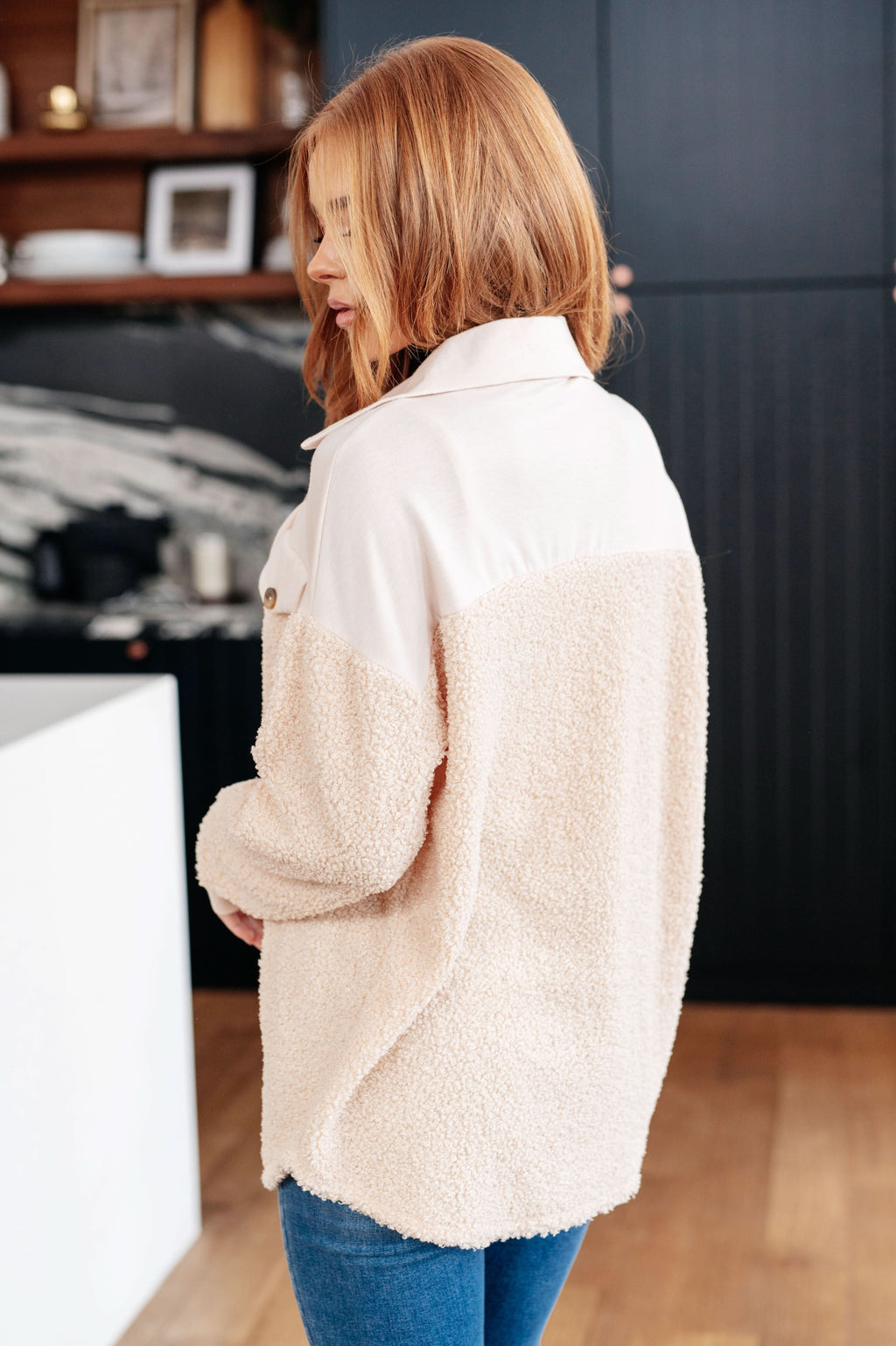 Endless Potential Sherpa Shacket in - Layers photo